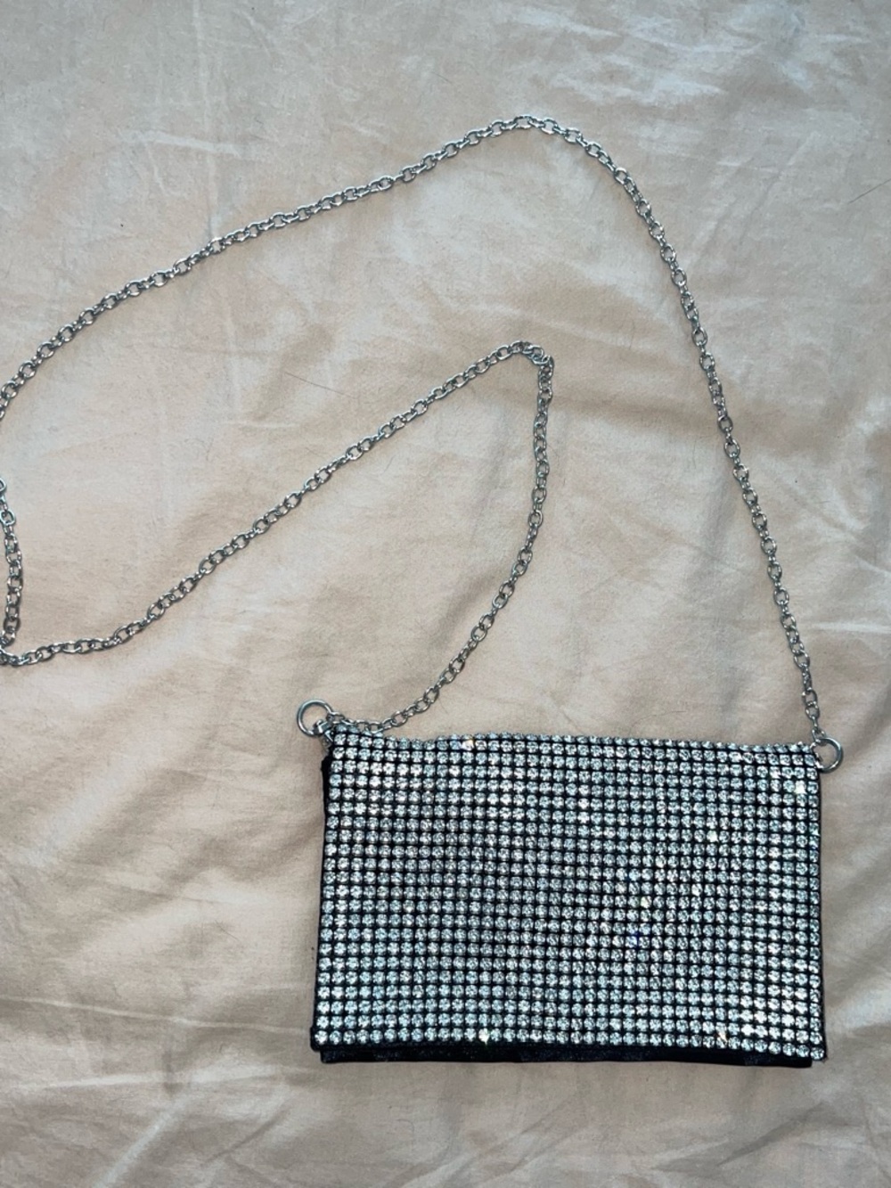 Silver Rhinestone Crossbody